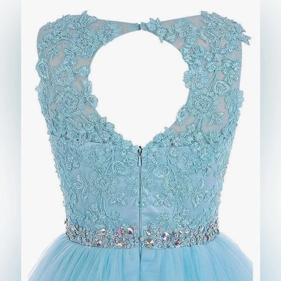 New Appliques Prom Dresses Short Tulle Homecoming Party Cocktail Gowns - Picture 4 of 14